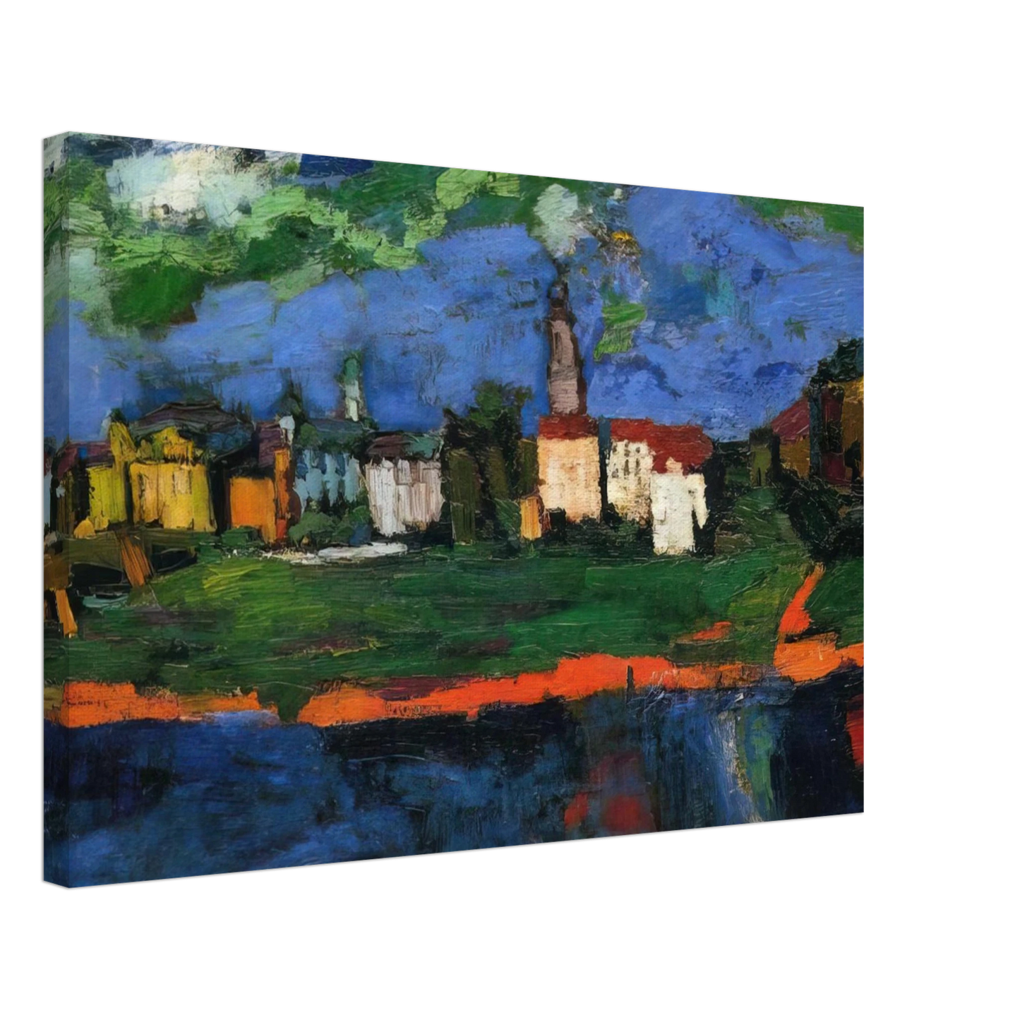 OSKAR KOKOSCHKA - THE ELBE NEAR DRESDEN Canvas - 40x60 cm / 16x24 inches-canvas