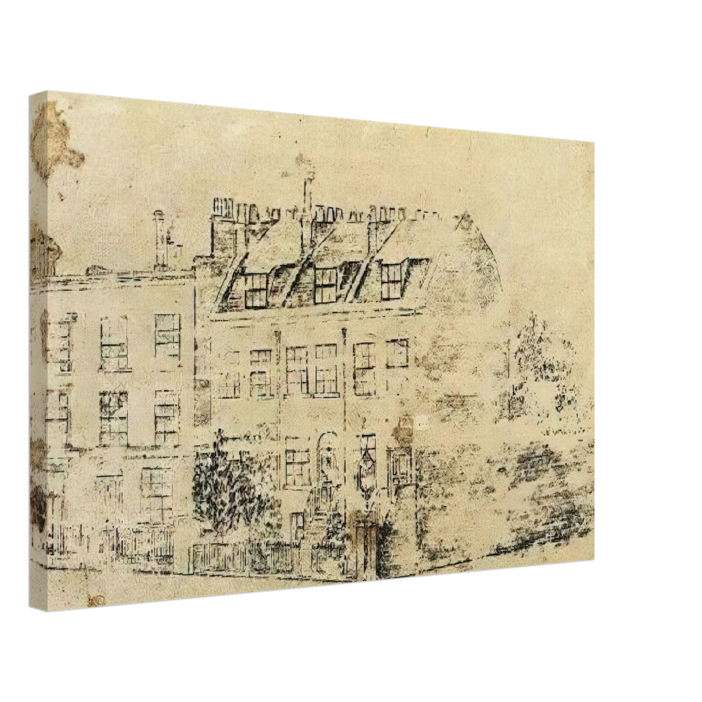 Vincent van Gogh - Vincent's Boarding House in Hackford Road, Brixton, London Canvas - 70x100 cm / 28x40 inches-canvas