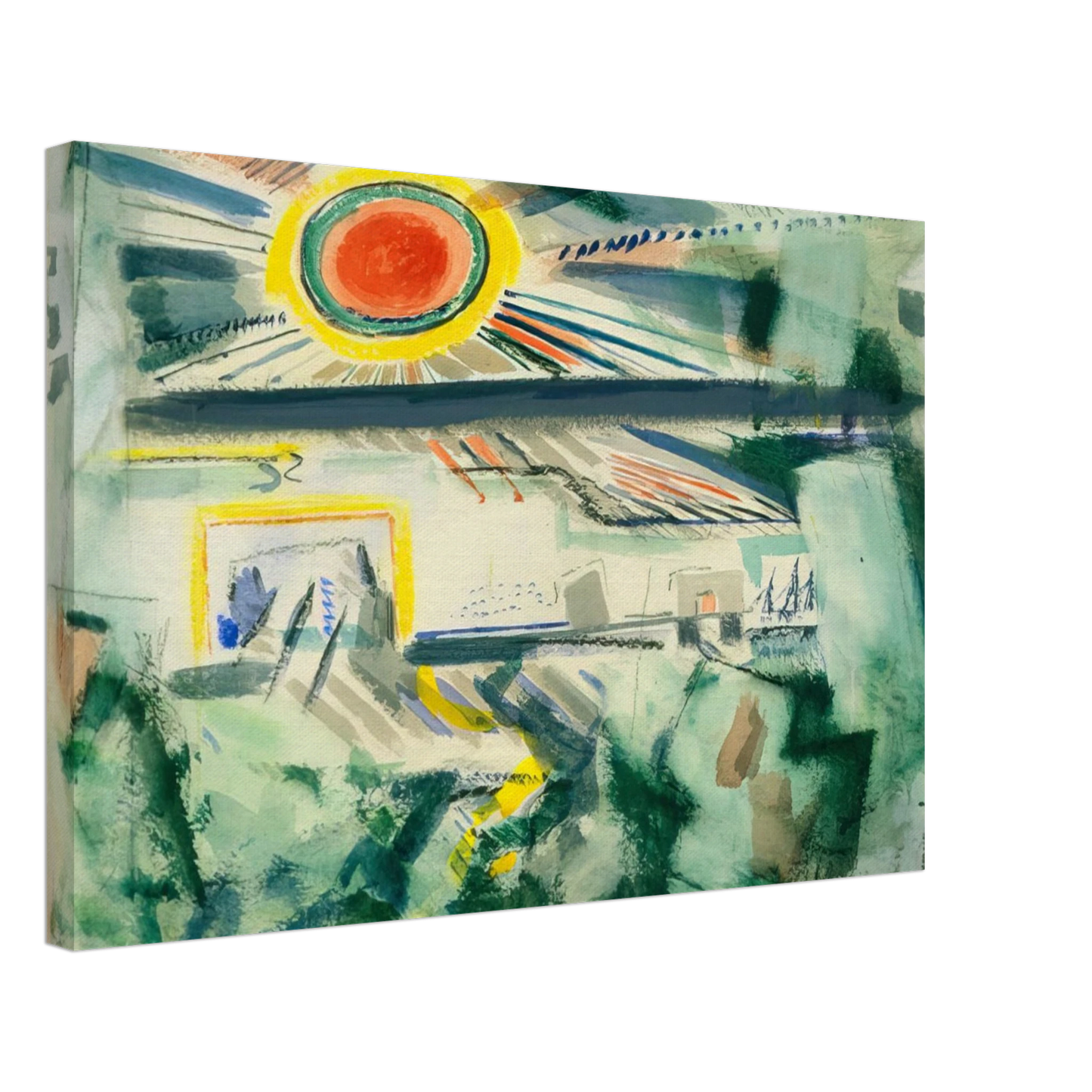 John Marin - Sunset - 1922 Canvas - 40x60 cm / 16x24 inches-canvas