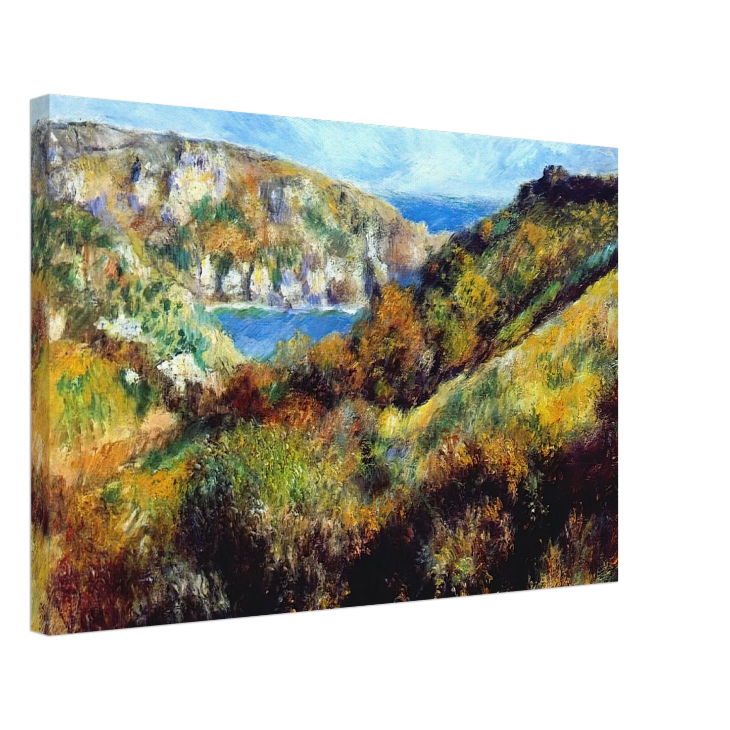 Pierre-Auguste Renoir - Hills Around Moulin Huet Bay Canvas - 70x100 cm / 28x40 inches-canvas