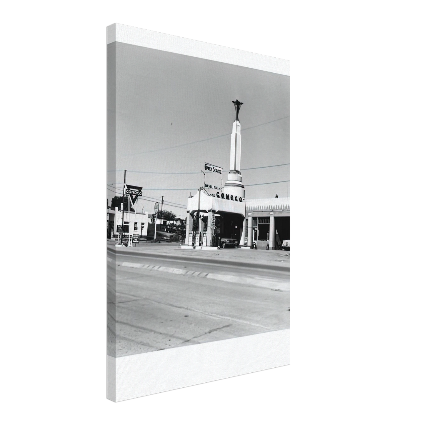 Edward Ruscha - CONOCO SHAMROCK TEXAS FROM FIVE VIEWS FROM THE PANHANDLE SERIES Canvas - 70x100 cm / 28x40 inches-canvas