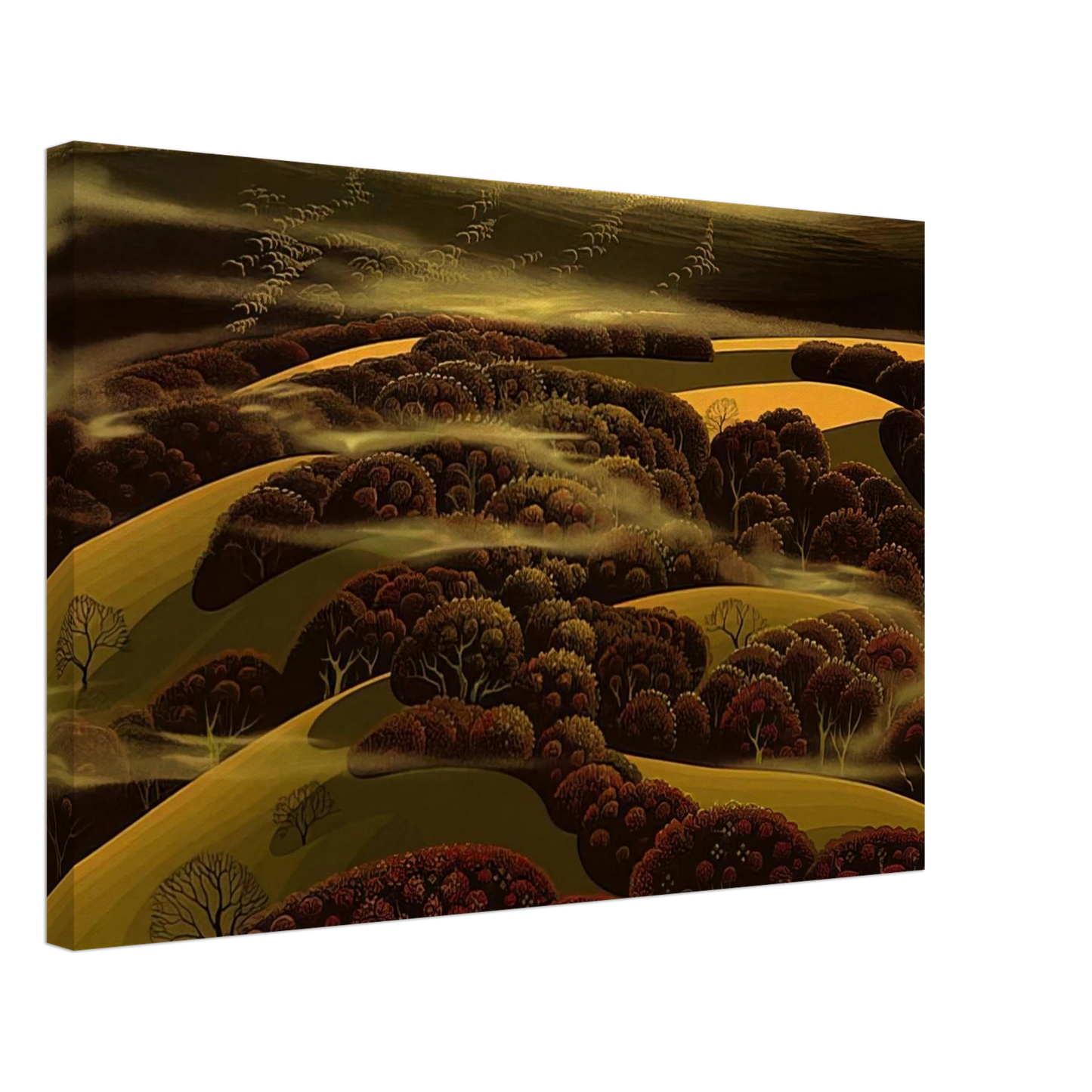 Eyvind Earle - When the Fog Rolls In Canvas - 70x100 cm / 28x40 inches-canvas