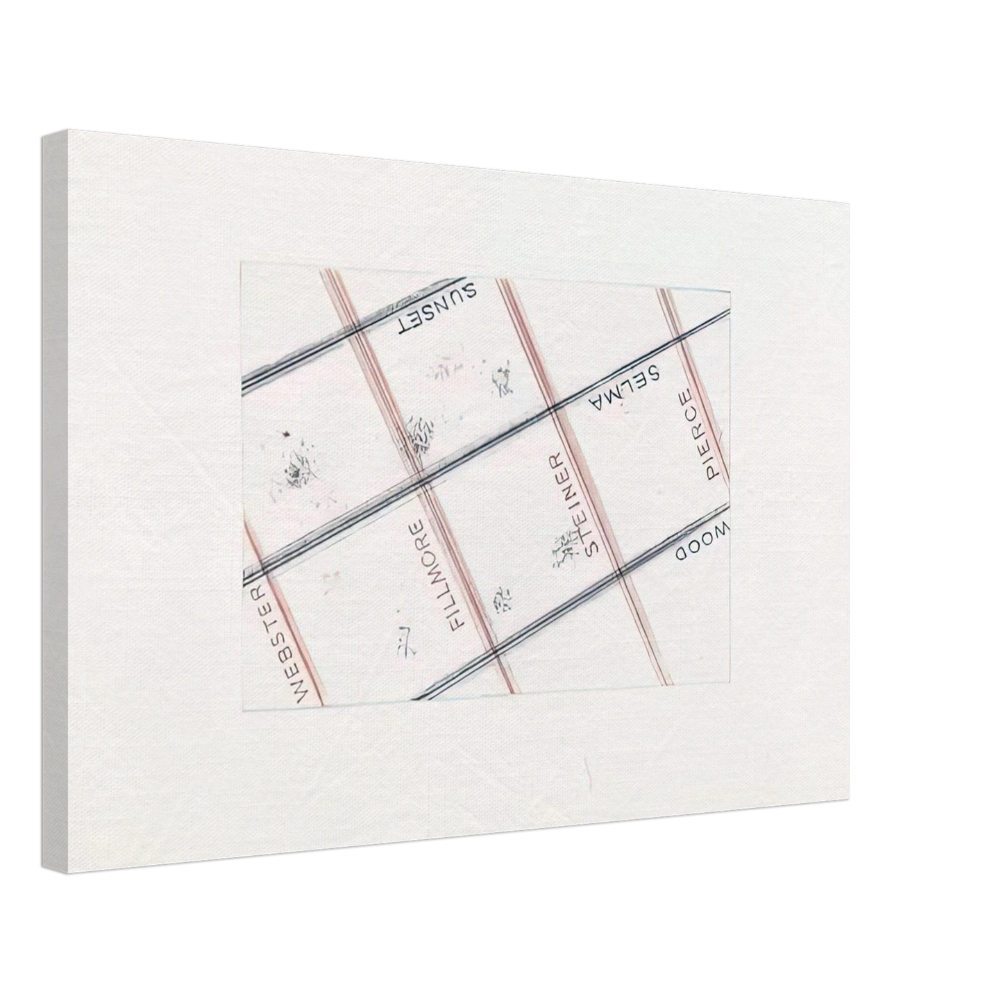 Edward Ruscha - PIERCE FROM LOS FRANCISCO SAN ANGELES PORTFOLIO Canvas - 70x100 cm / 28x40 inches-canvas