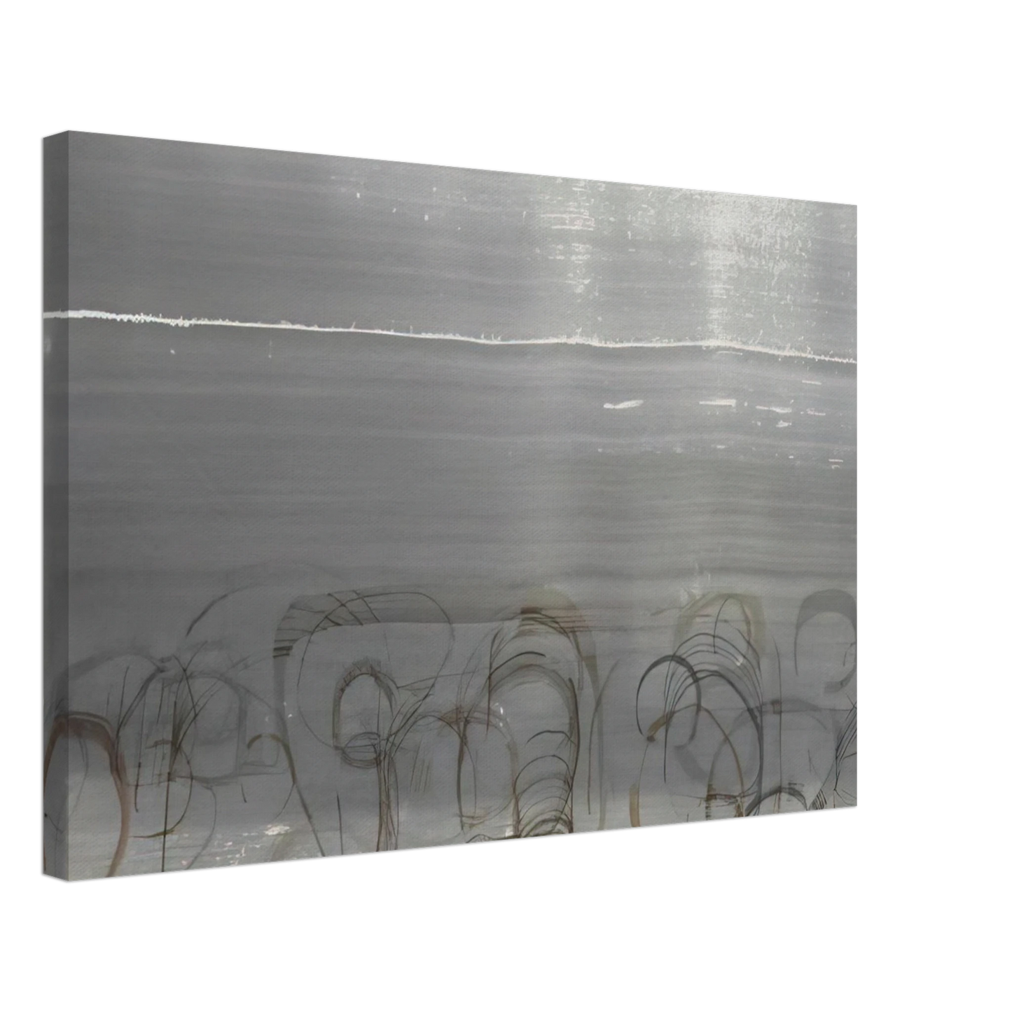 John Cage - New River Watercolor, Series IV, No. 6 - 1988 Canvas - 40x60 cm / 16x24 inches-canvas