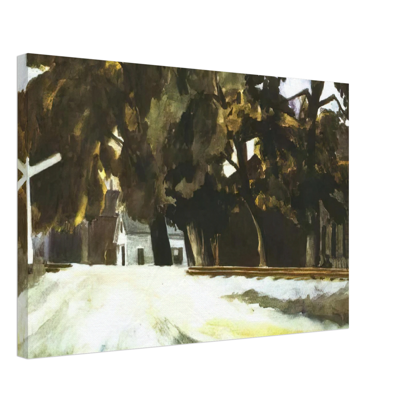 Edward Hopper - Railroad Crossing Canvas - 40x60 cm / 16x24 inches-canvas