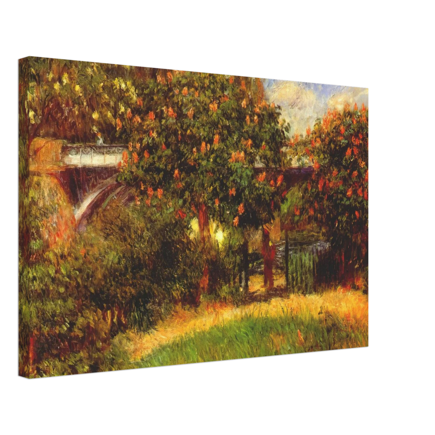 Pierre-Auguste Renoir - Railway Bridge at Chatou Canvas - 70x100 cm / 28x40 inches-canvas