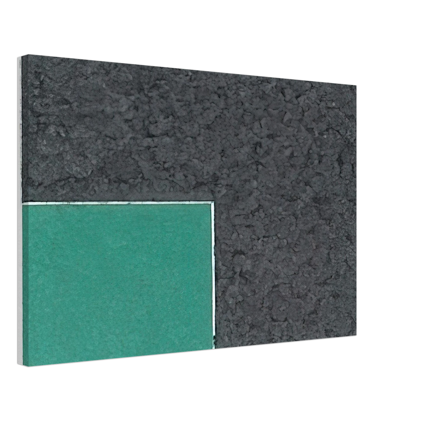 Ellsworth Kelly - Colored Paper Image XVIII Green Square with Grey Canvas - 40x60 cm / 16x24 inches-canvas