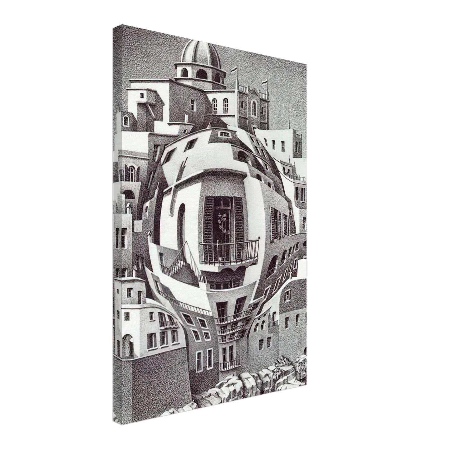 MC Escher - BALCONY Canvas - 70x100 cm / 28x40 inches-canvas