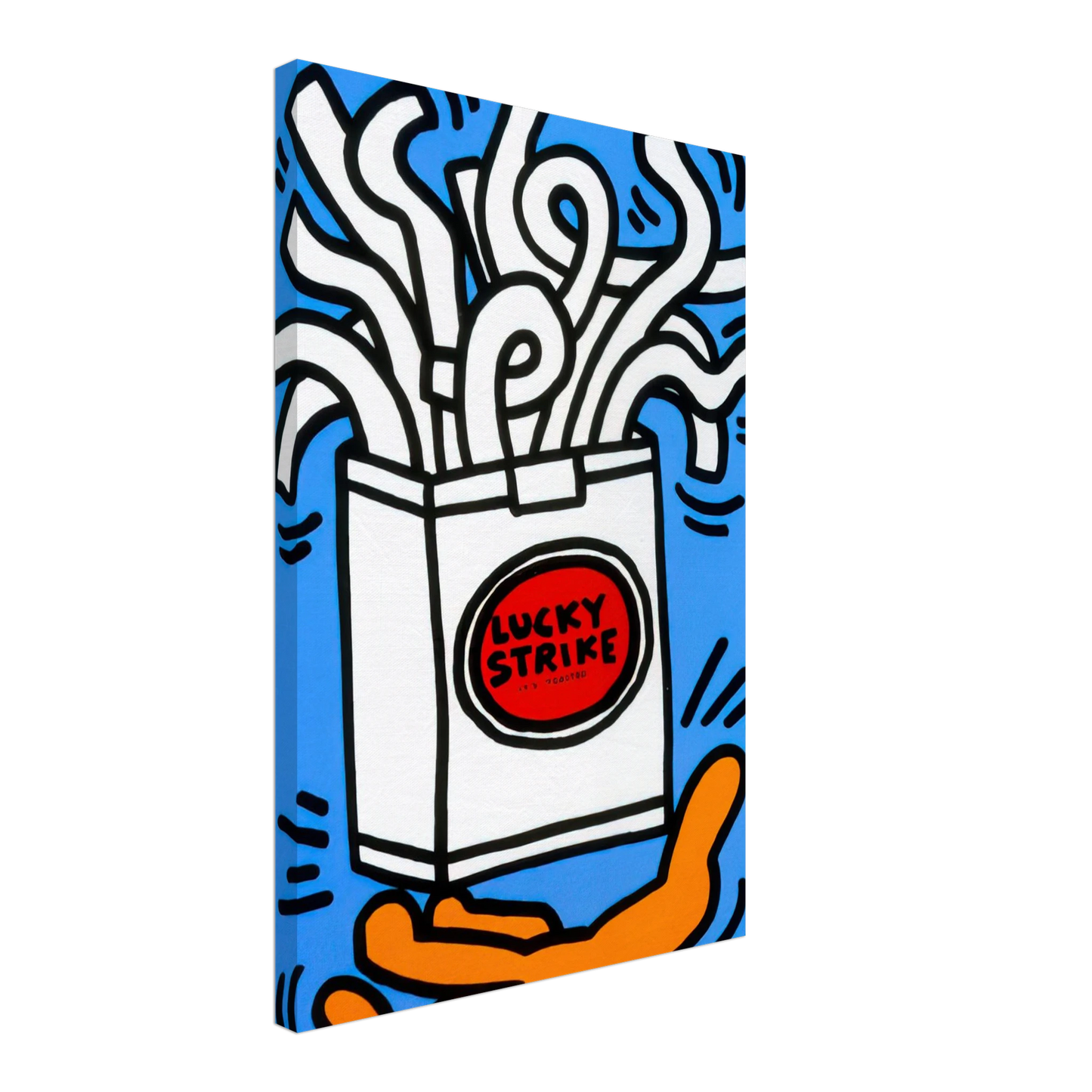 Keith Haring - LUCKY STRIKE 1987 Canvas - 40x60 cm / 16x24 inches-canvas