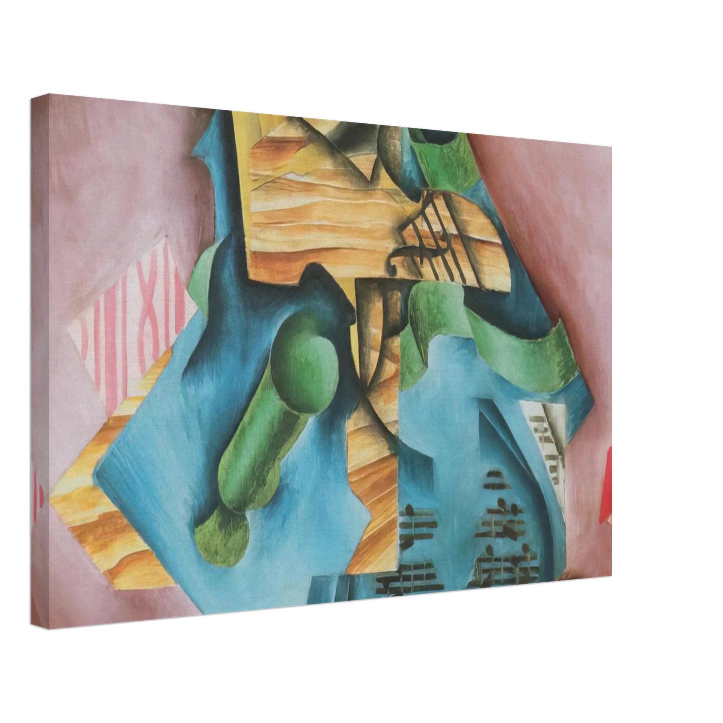 Juan Gris - VIOLINE AND GLASS 1913 Canvas - 70x100 cm / 28x40 inches-canvas