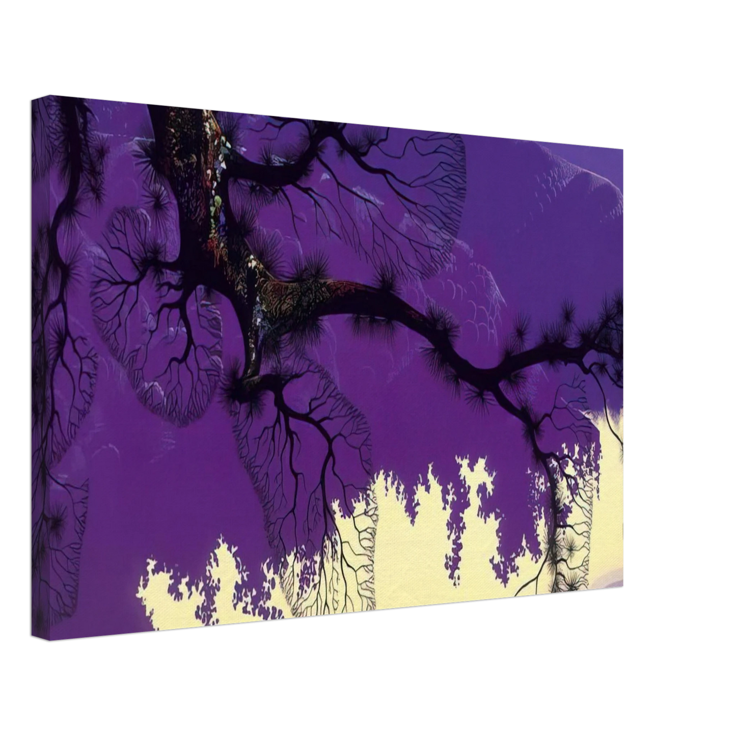 Eyvind Earle - Purple Coastline Canvas - 40x60 cm / 16x24 inches-canvas