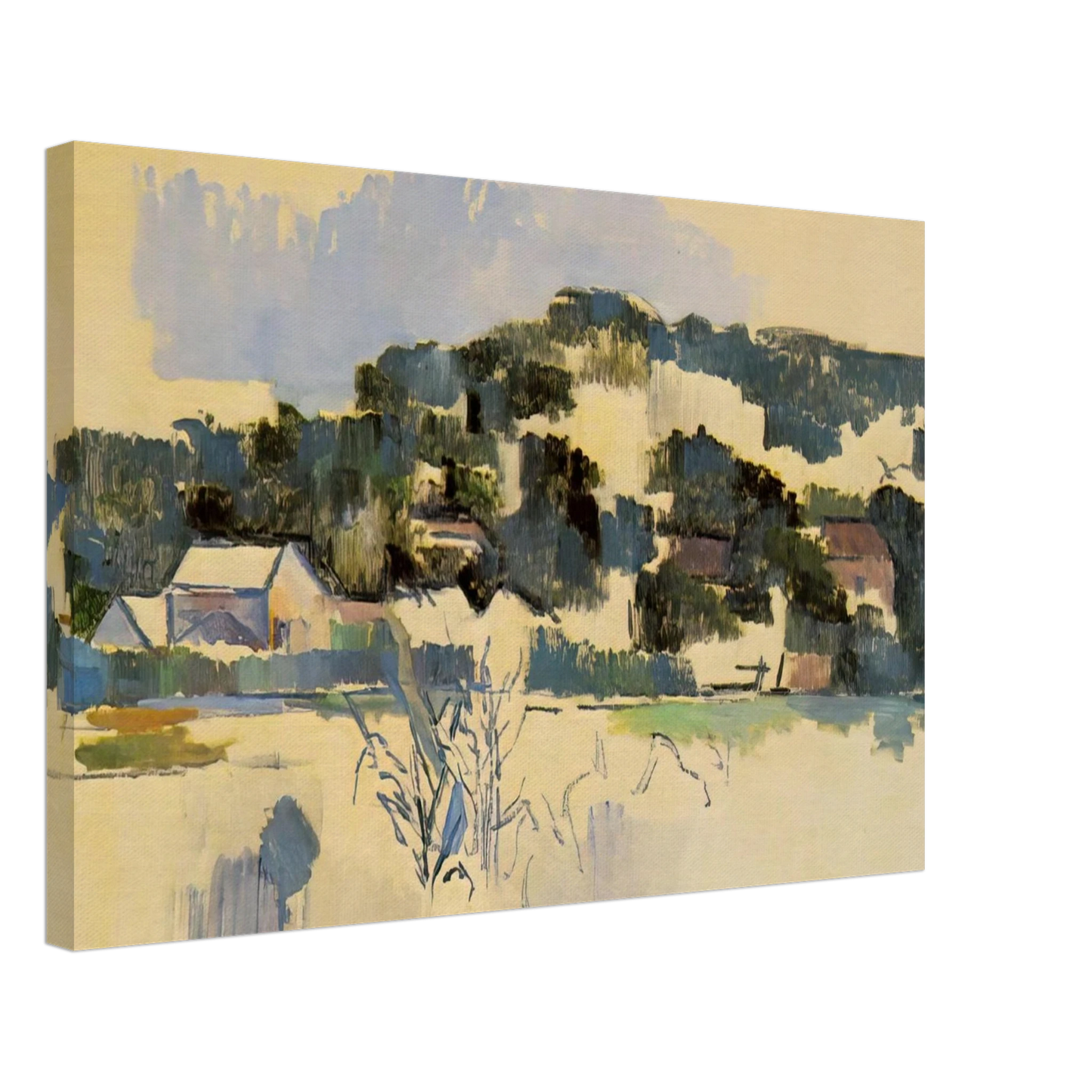 Paul Cezanne - Houses on the Hill Canvas - 40x60 cm / 16x24 inches-canvas