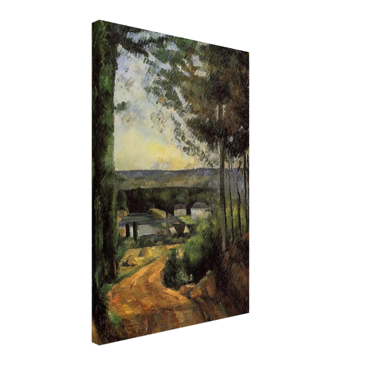Paul Cezanne - Road, Trees and Lake Canvas - 40x60 cm / 16x24 inches-canvas