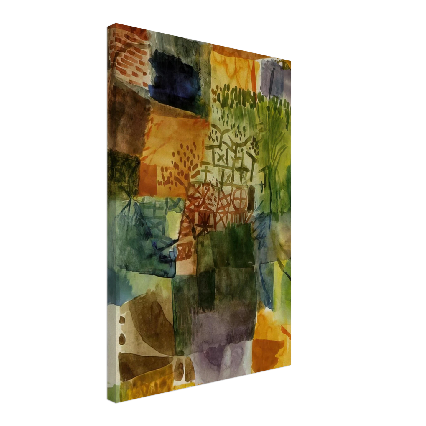 Paul Klee - REMEMBRANCE OF A GARDEN 1914 Canvas - 40x60 cm / 16x24 inches-canvas