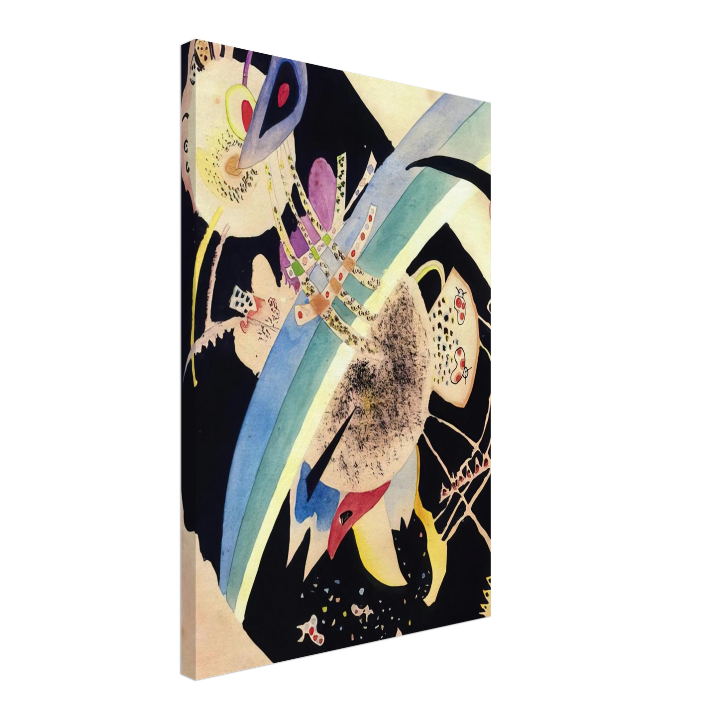 Wassily Kandinsky - STUDY FOR CIRCLES ON BLACK 1921 Canvas - 40x60 cm / 16x24 inches-canvas