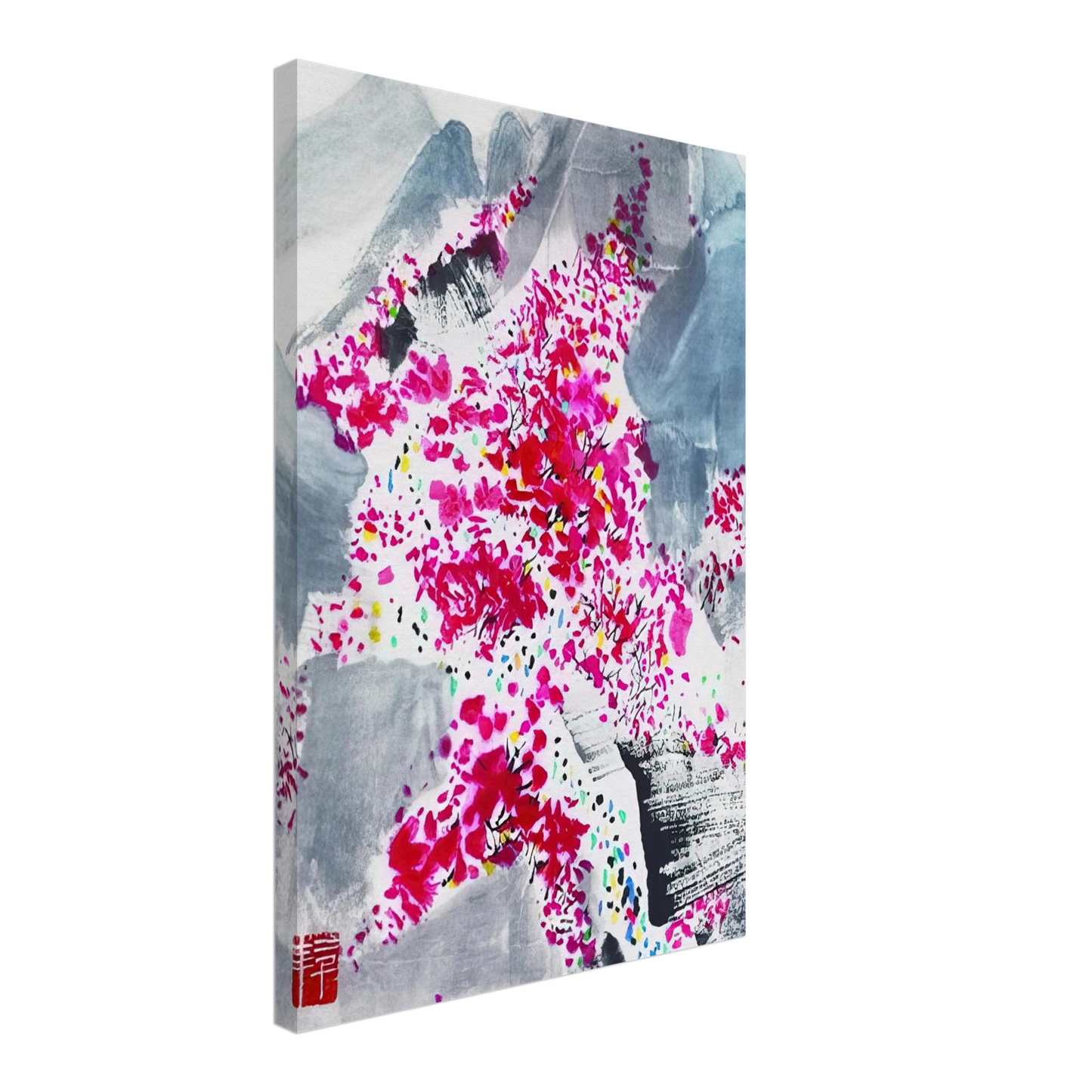 Wu Guanzhong - Fragrant red Leaves - 2001 Canvas - 40x60 cm / 16x24 inches-canvas