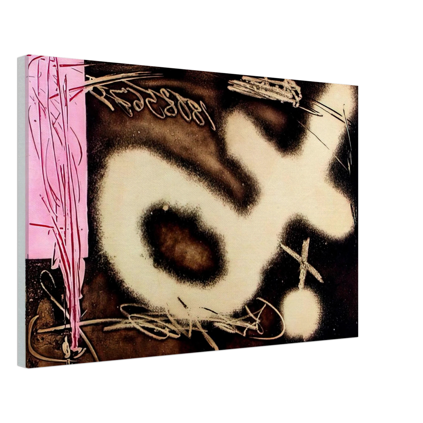 Antoni Tapies - EL P NDULO INM VIL I 1982 Canvas - 40x60 cm / 16x24 inches-canvas