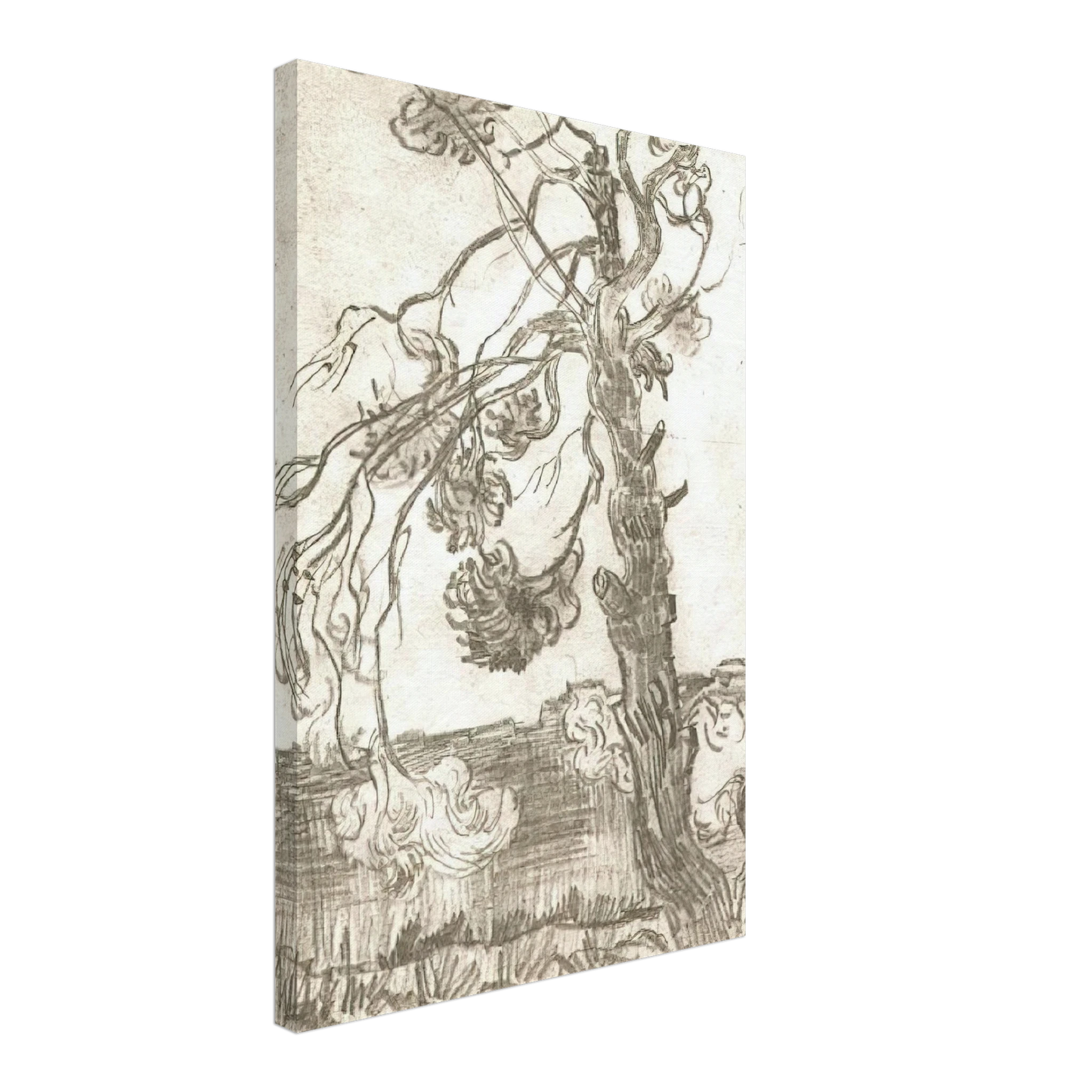 Vincent van Gogh - A Weather-Beaten Pine Tree Canvas - 40x60 cm / 16x24 inches-canvas