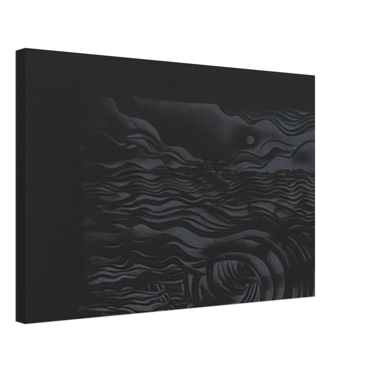 Lee Bontecou - STUDY FOR AN UNTITLED PRINT WHITE ON BLACK 1982 Canvas - 70x100 cm / 28x40 inches-canvas