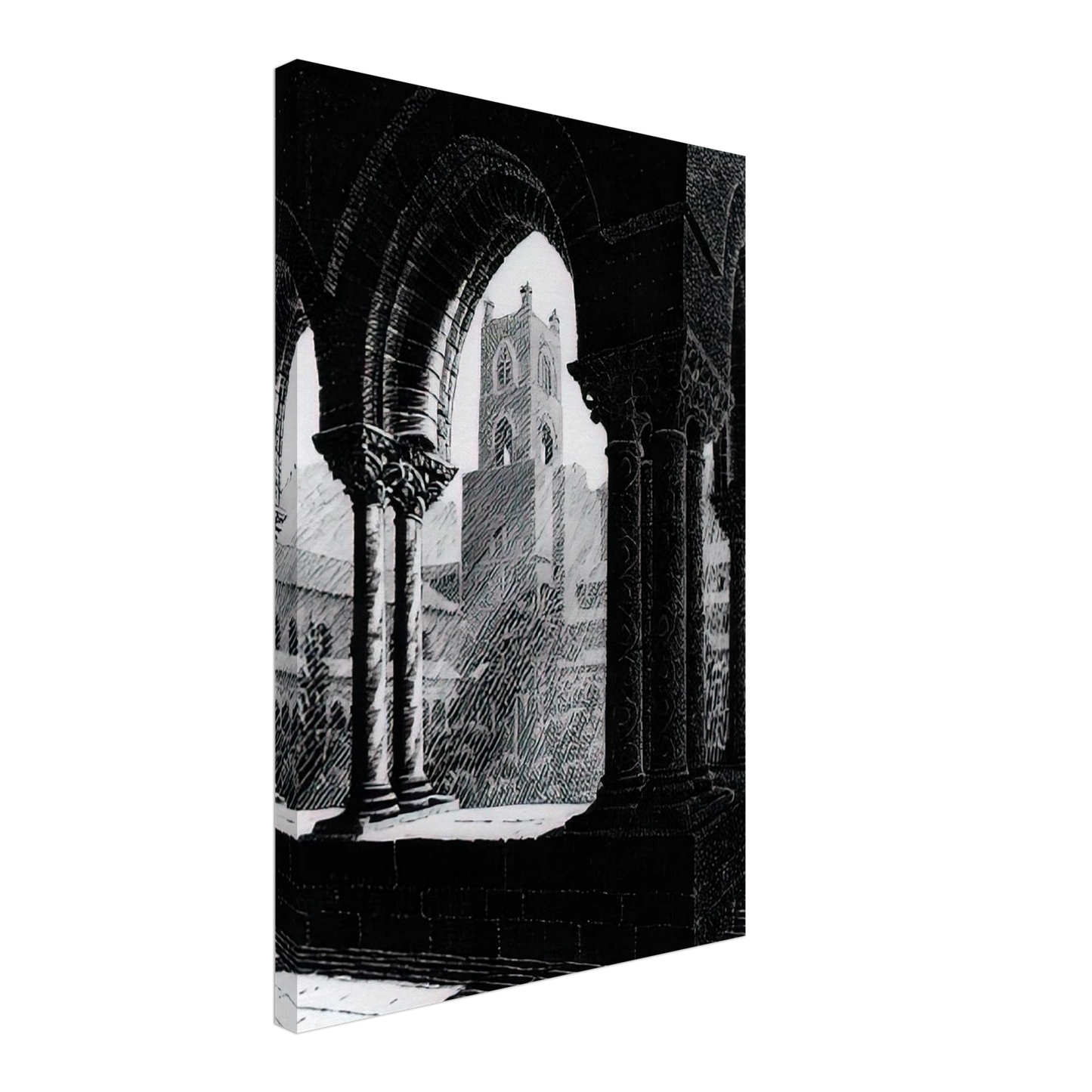 MC Escher - CLOISTER OF MONREALE SICILY Canvas - 70x100 cm / 28x40 inches-canvas