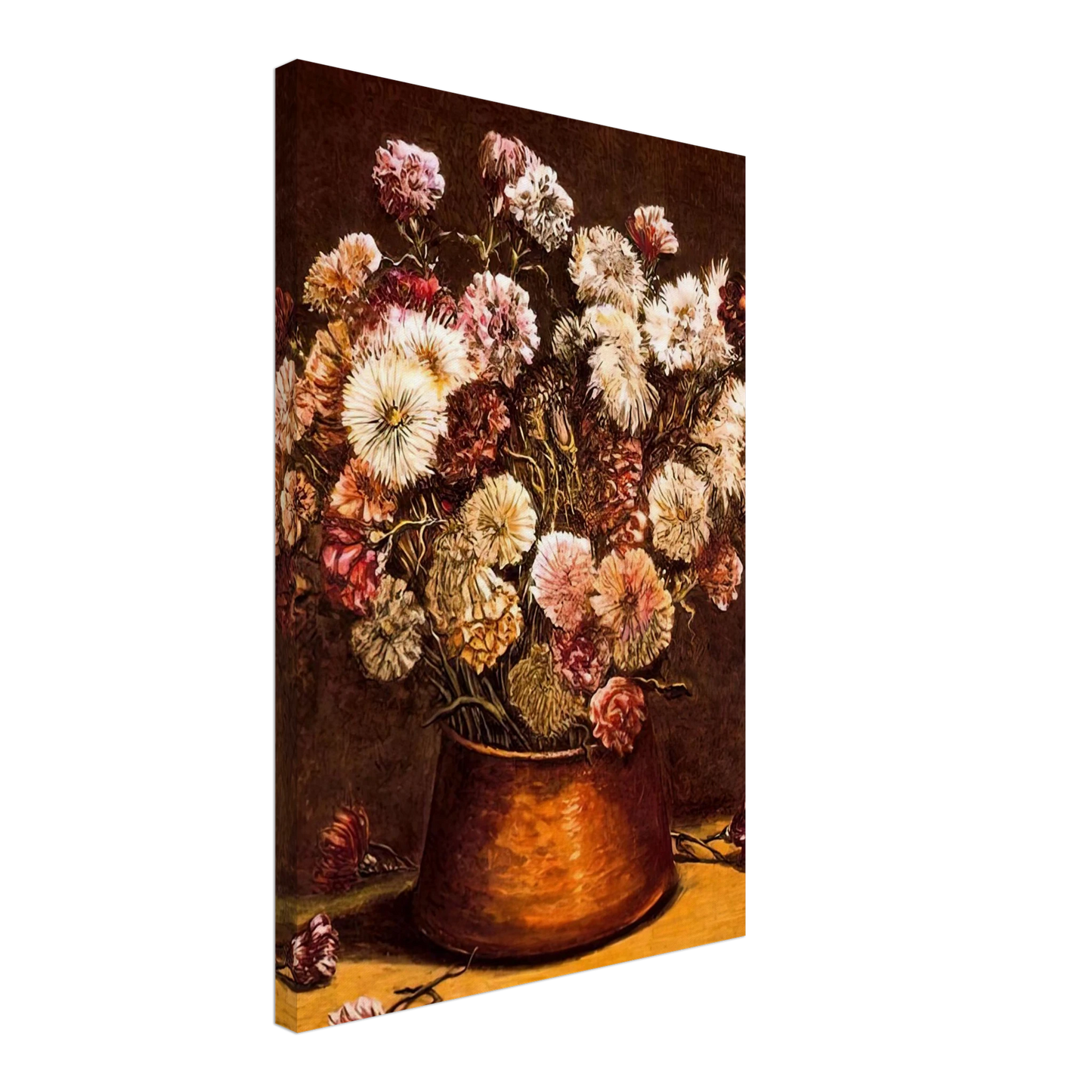 Giorgio de Chirico - STILL LIFE WITH FLOWERS IN COPPER BOWL Canvas - 70x100 cm / 28x40 inches-canvas