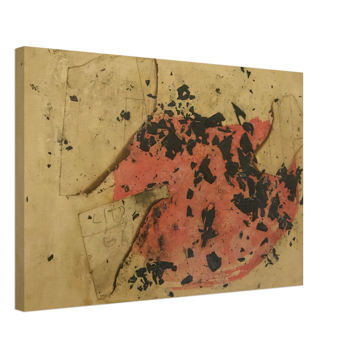 Alberto Burri - Combustione - 1957 Canvas - 40x60 cm / 16x24 inches-canvas