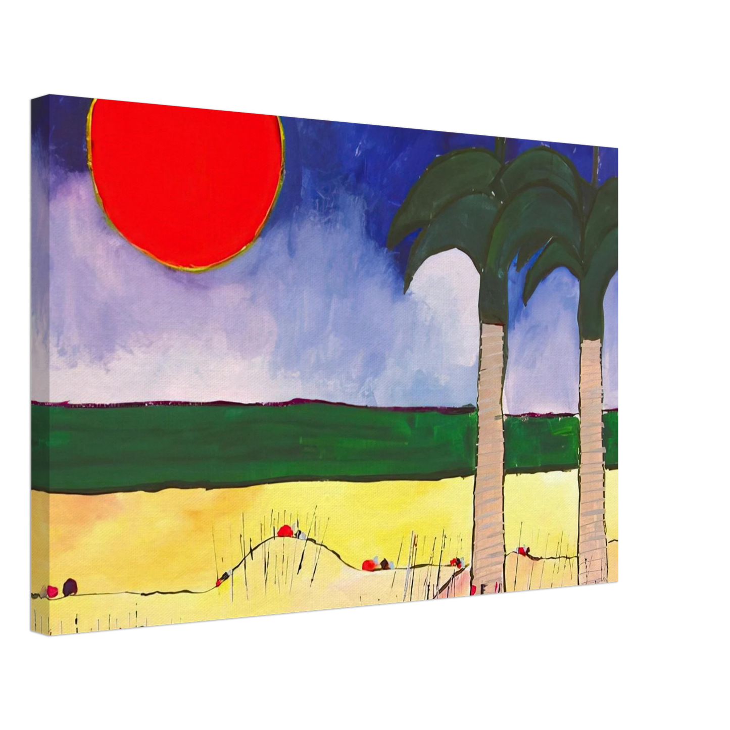 Aldemir Martins - Marinha com Sol e Palmeiras - 2003 Canvas - 70x100 cm / 28x40 inches-canvas