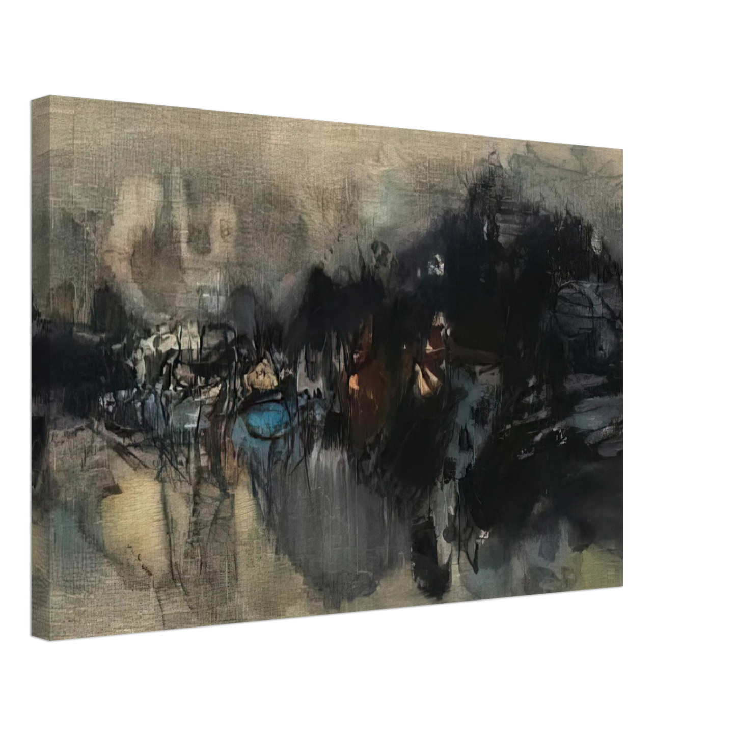 Chu teh Chun - UNTITLED 1964 Canvas - 40x60 cm / 16x24 inches-canvas