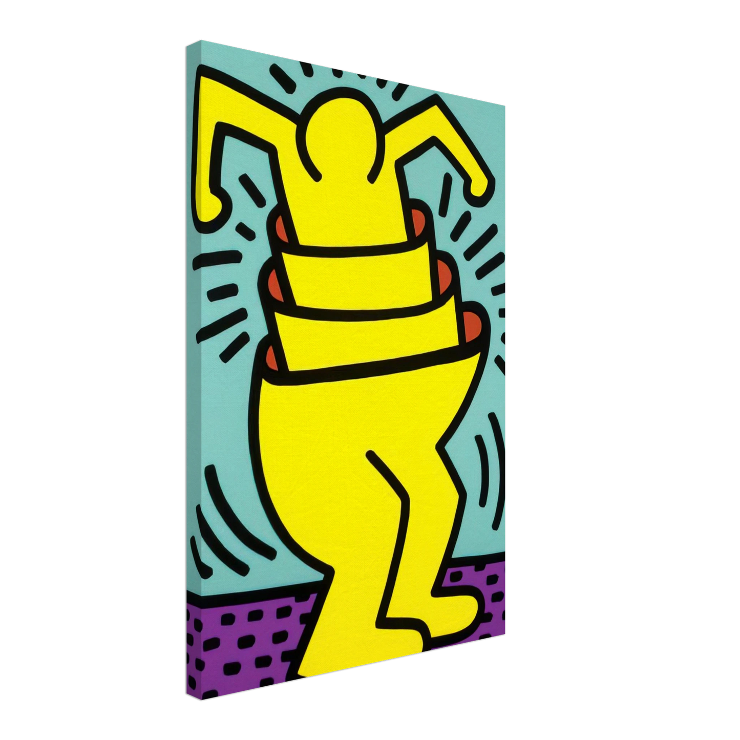 Keith Haring - UNTITLED 1989 Canvas - 40x60 cm / 16x24 inches-canvas