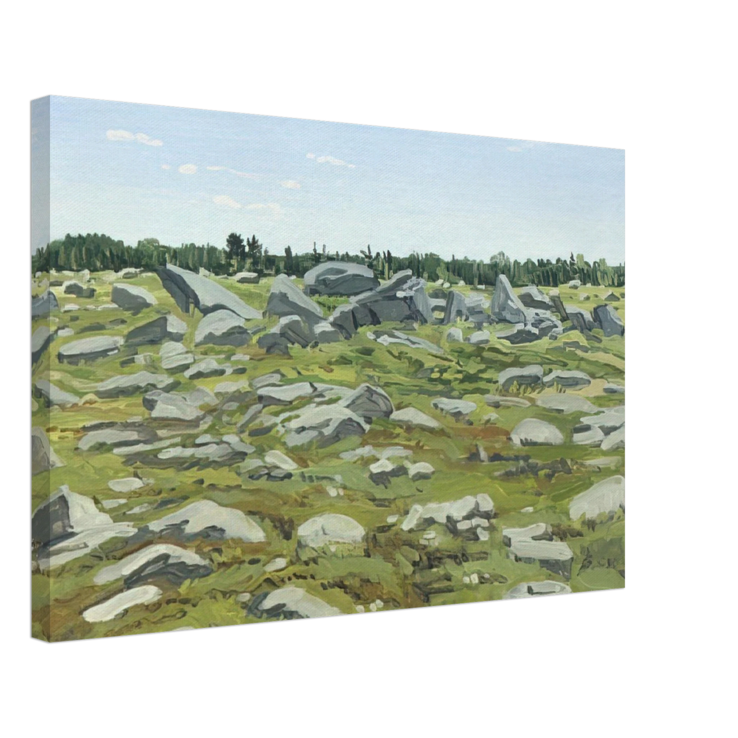 Neil Welliver - Study for Midday Barren - 1972 Canvas - 40x60 cm / 16x24 inches-canvas