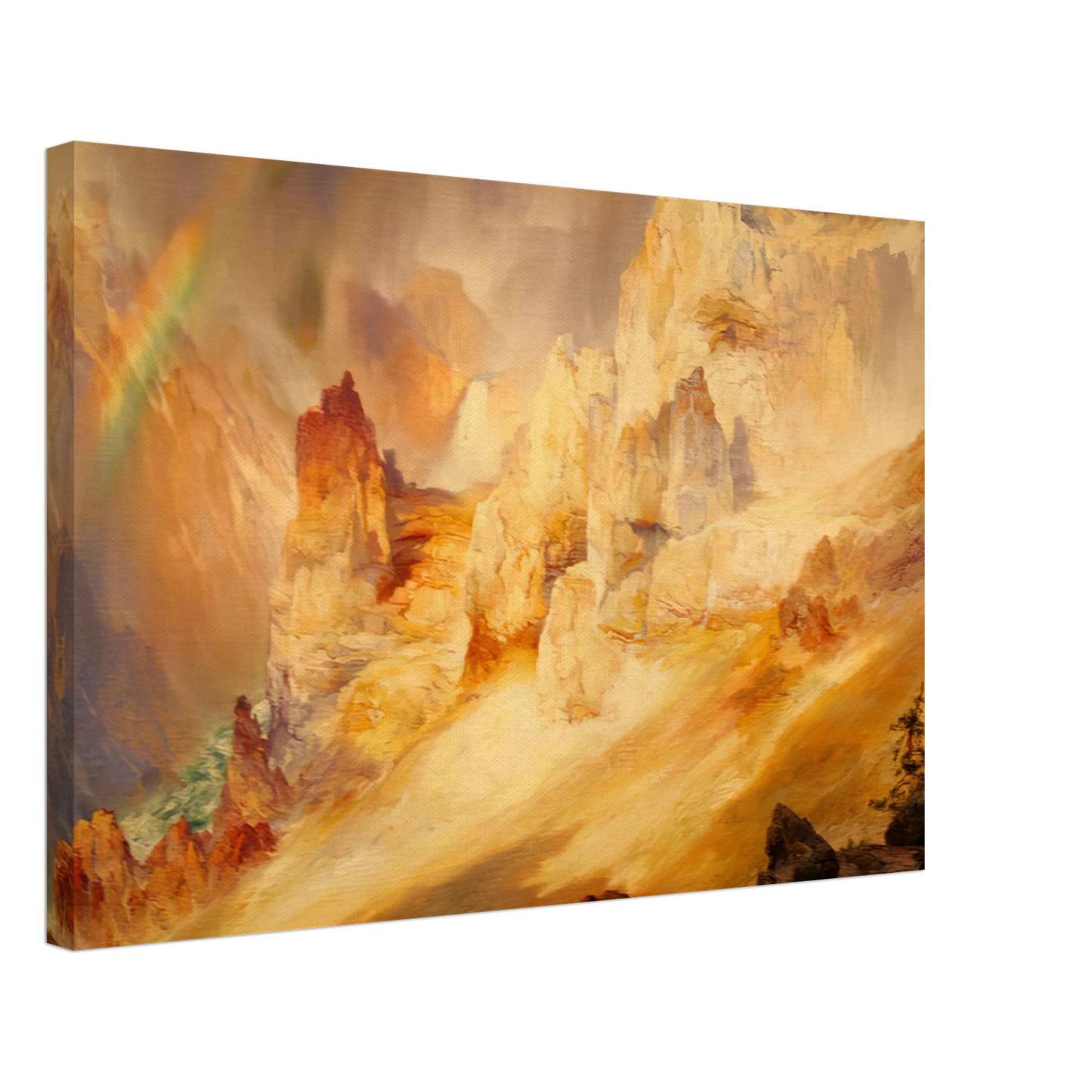 Thomas Moran - Rainbow over the Grand Canyon of the Yellowstone Canvas - 70x100 cm / 28x40 inches-canvas