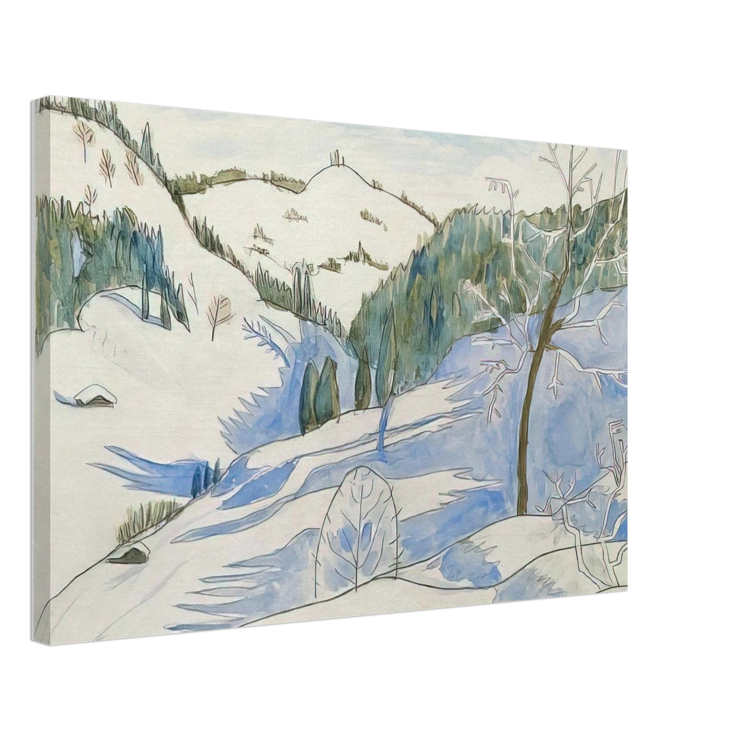 Gabriele Munter - MORGENSCHATTEN 1924 Canvas - 70x100 cm / 28x40 inches-canvas