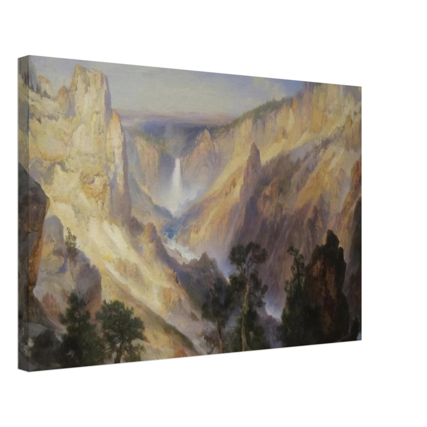 Thomas Moran - Grand Canyon of the Yellowstone, Wyoming Canvas - 40x60 cm / 16x24 inches-canvas