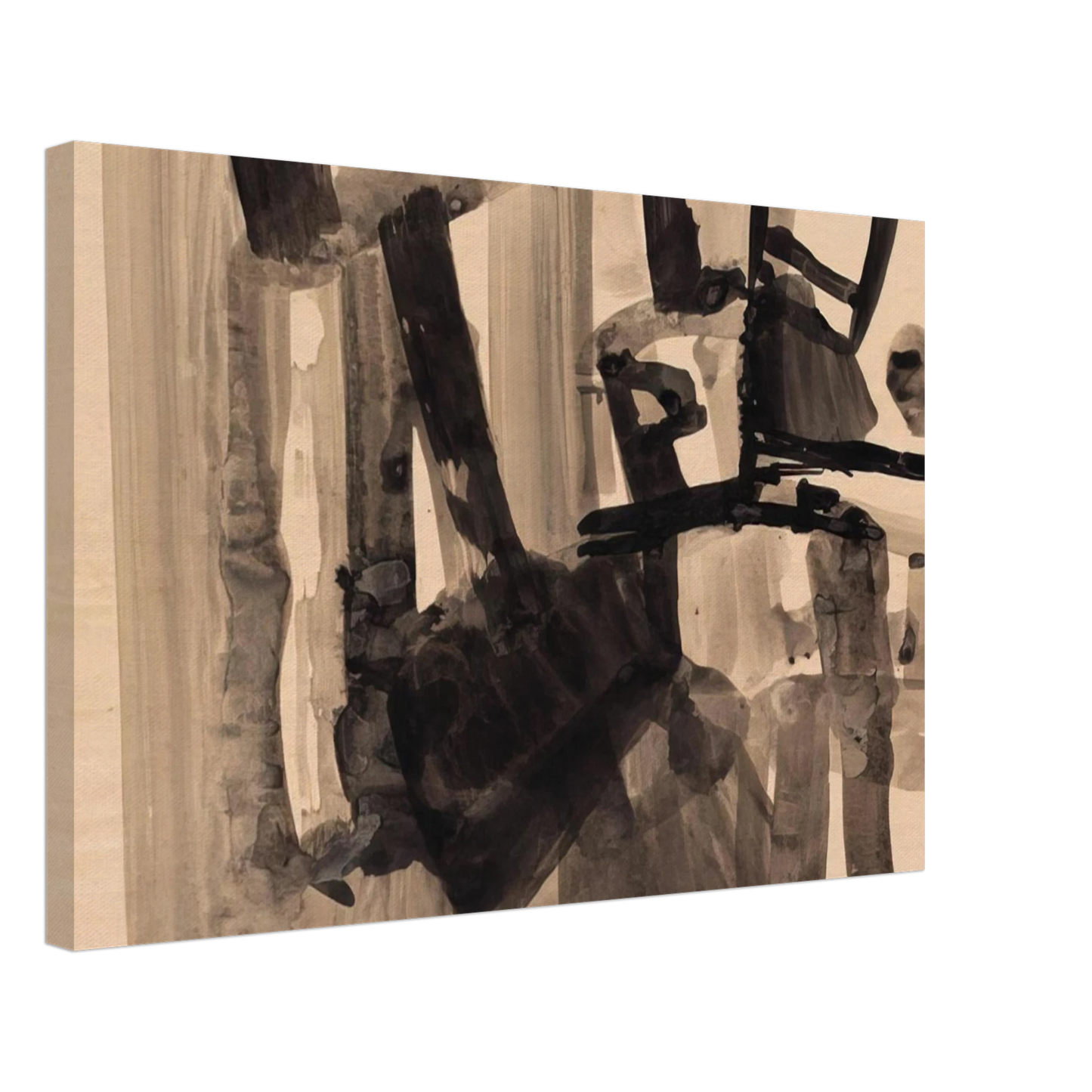 Nasreen Mohamedi - Untitled - Abstract Expressionism Canvas - 70x100 cm / 28x40 inches-canvas