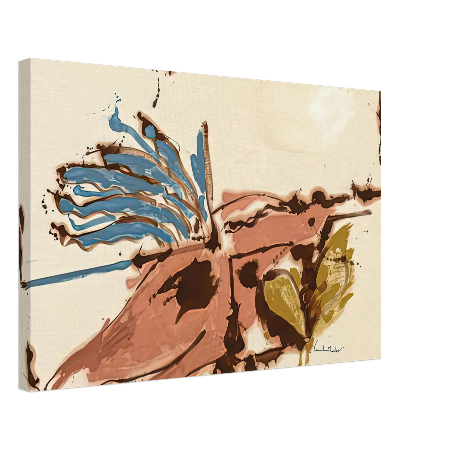 Helen Frankenthaler - Pink Bird Figure I, 1961- Canvas - 70x100 cm / 28x40 inches-canvas