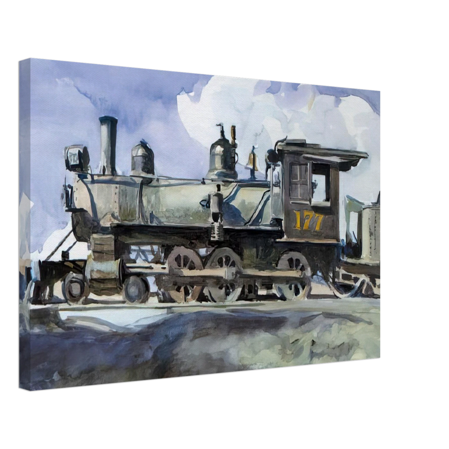 Edward Hopper - D. and R. G. Locomotive Canvas - 40x60 cm / 16x24 inches-canvas