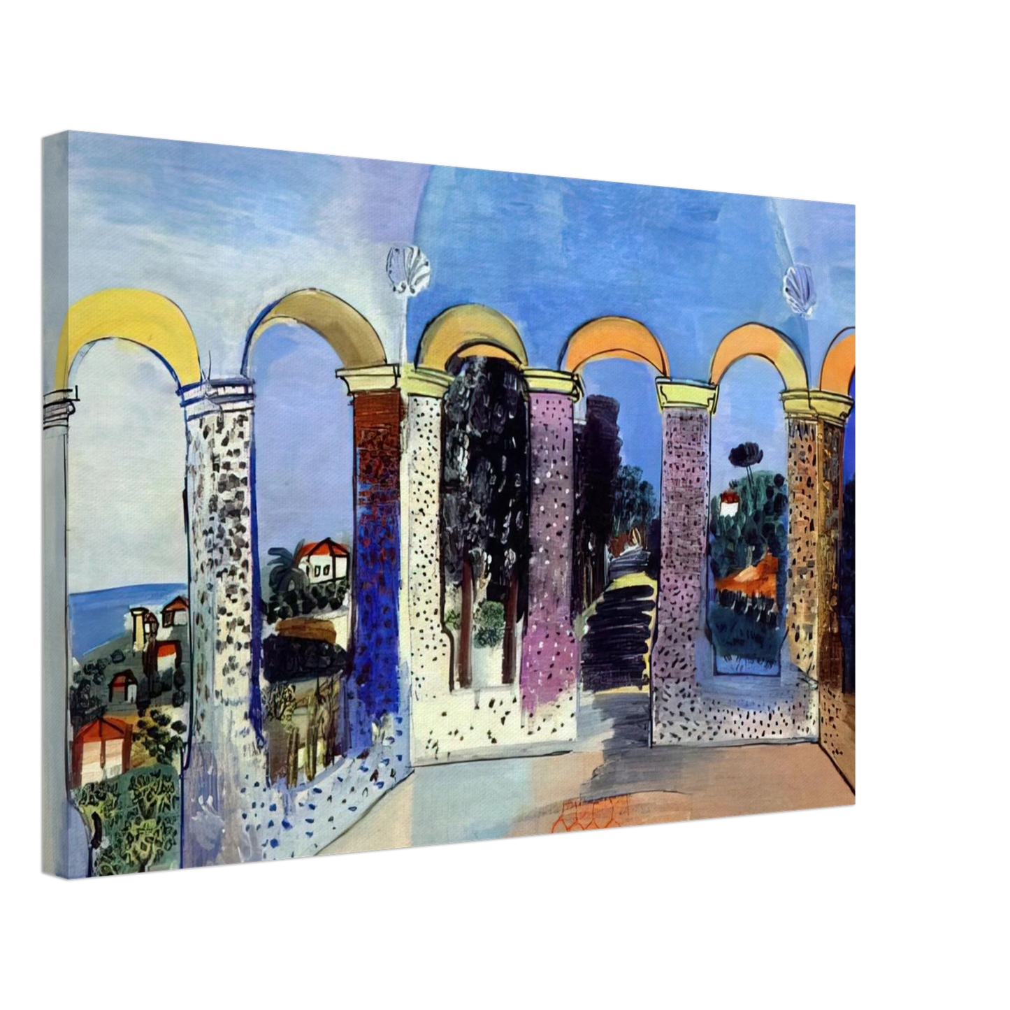 Raoul Dufy - ARCADES AT VALLAURIS 1927 Canvas - 70x100 cm / 28x40 inches-canvas
