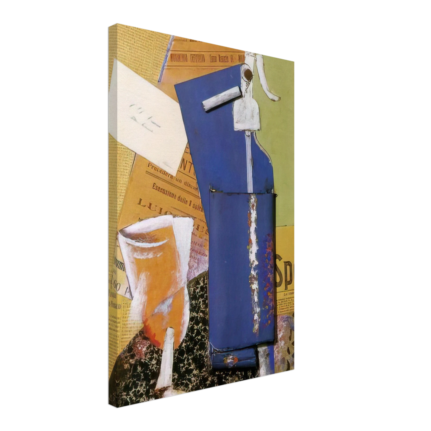 Carlo Carra - STILL LIFE WITH SYPHON SODA WATER 1914 Canvas - 40x60 cm / 16x24 inches-canvas