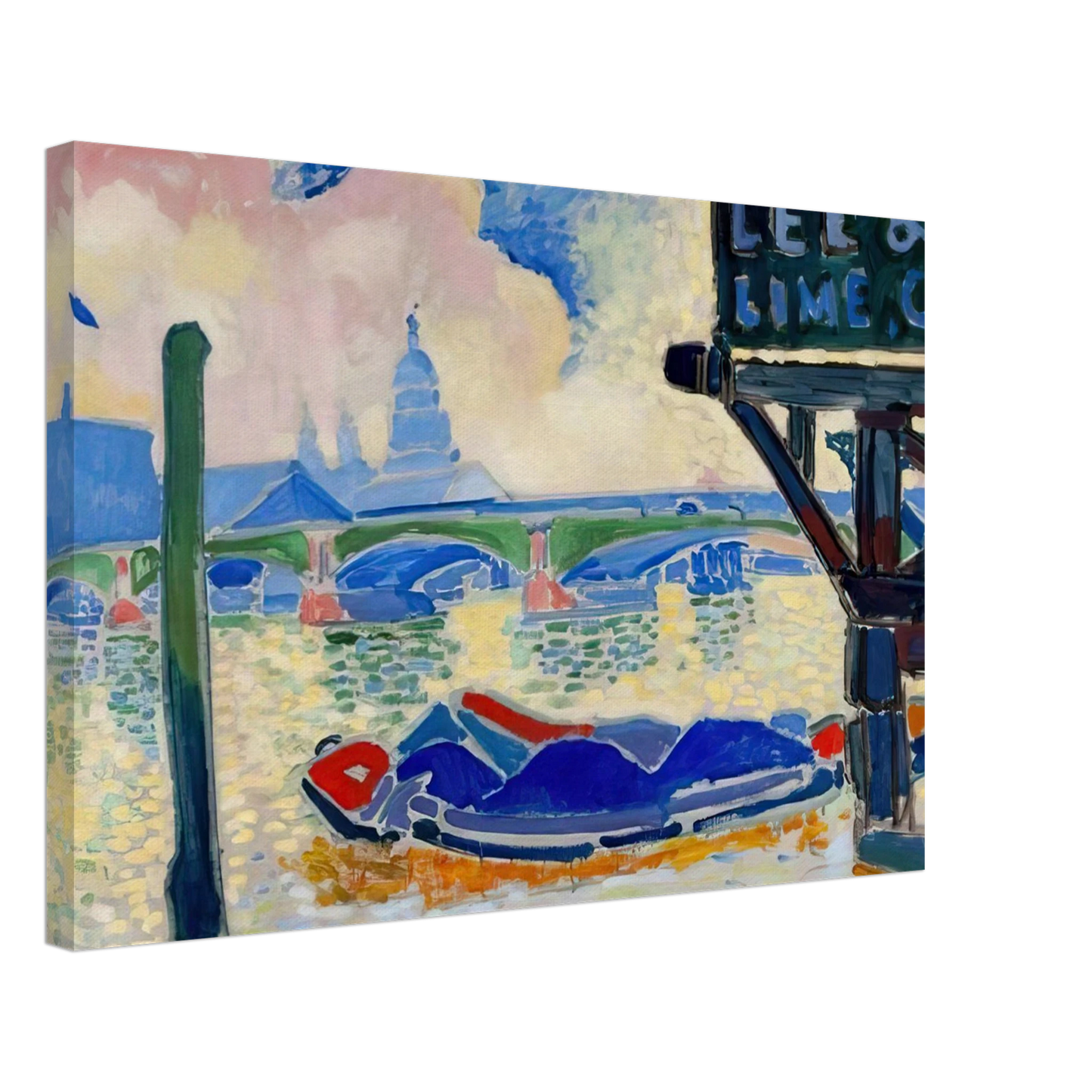 Andre Derain - BARGES ON THE THAMES 1906 0 Canvas - 40x60 cm / 16x24 inches-canvas