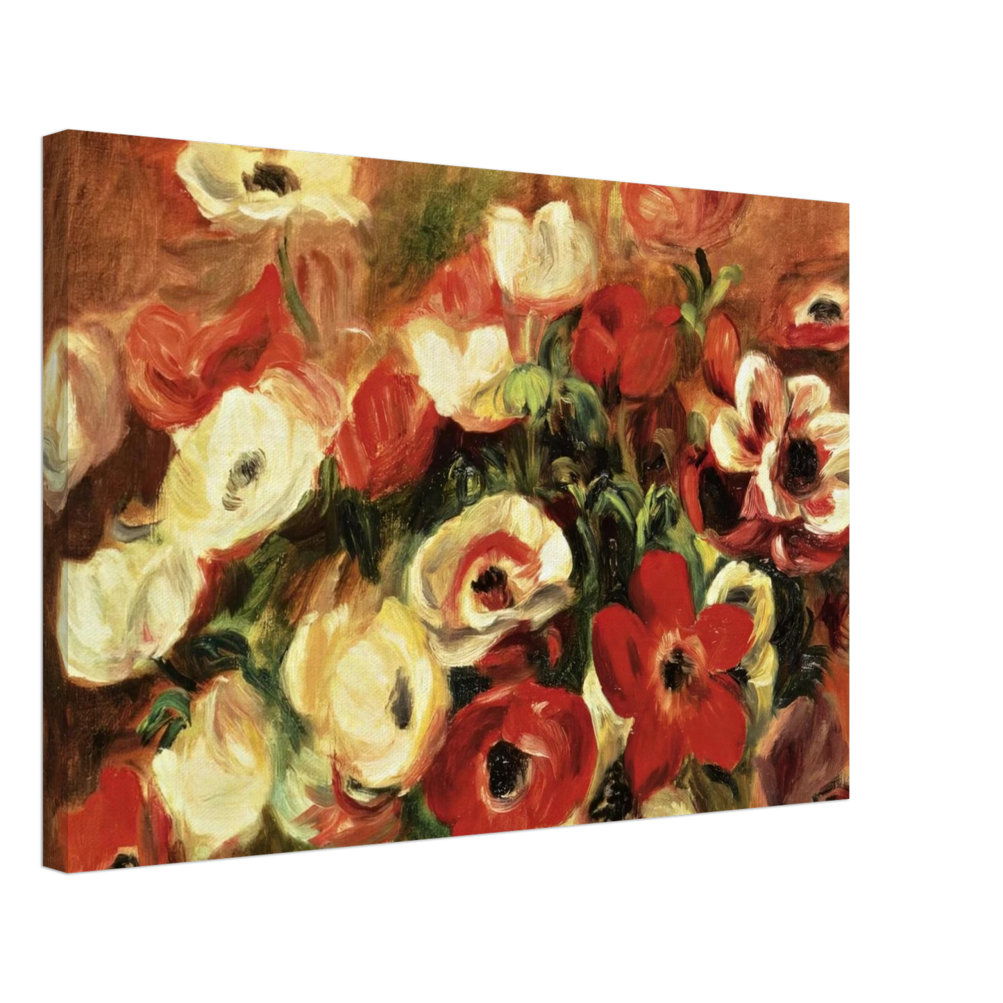 Pierre-Auguste Renoir - Spray of Anemones Canvas - 70x100 cm / 28x40 inches-canvas
