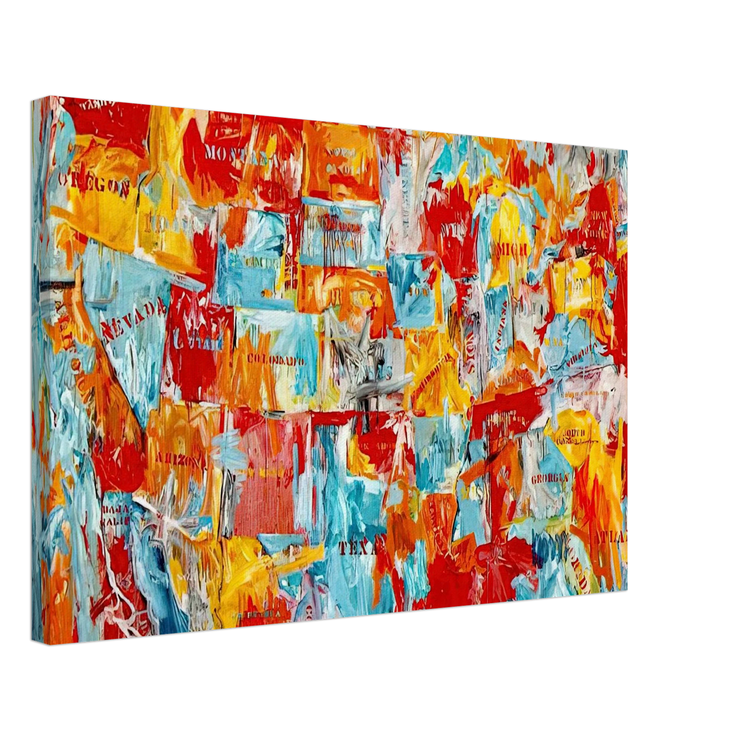 Jasper Johns - MAP Canvas - 40x60 cm / 16x24 inches-canvas
