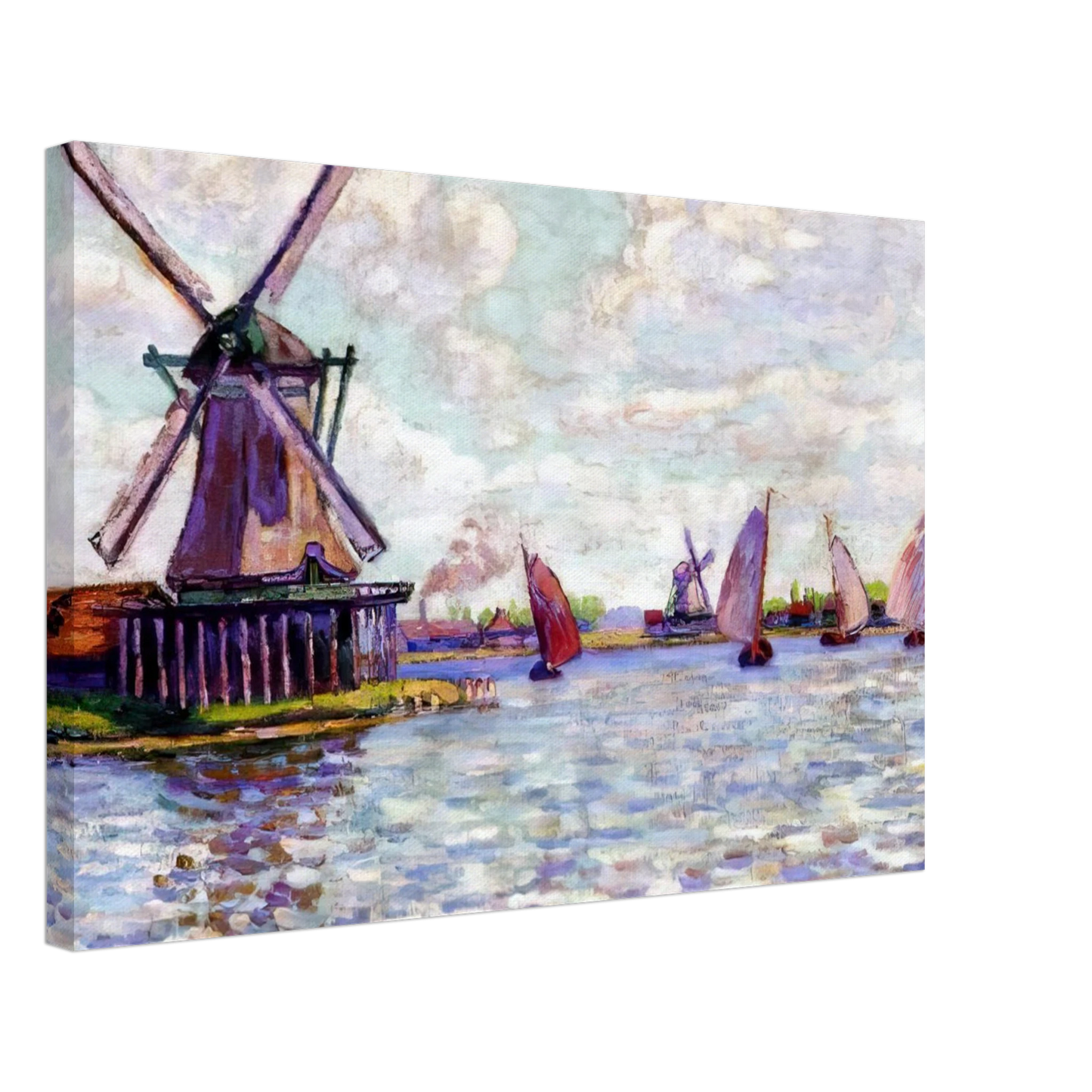 Armand Guillaumin - Moulins en Hollandee - 1904 Canvas - 70x100 cm / 28x40 inches-canvas