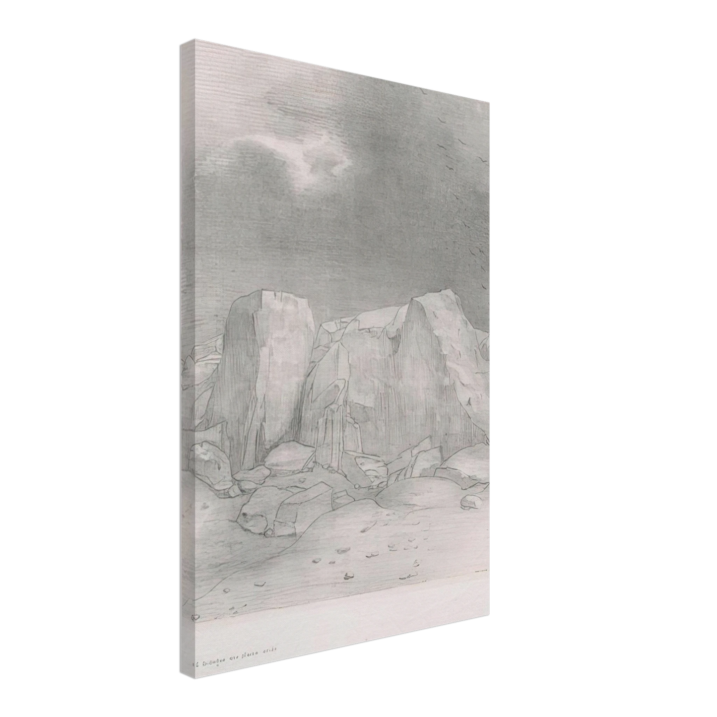 Odilon Redon - AND HE DISCERNS AN ARID KNOLL COVERED PLAIN PLATE 7 1896 Canvas - 70x100 cm / 28x40 inches-canvas