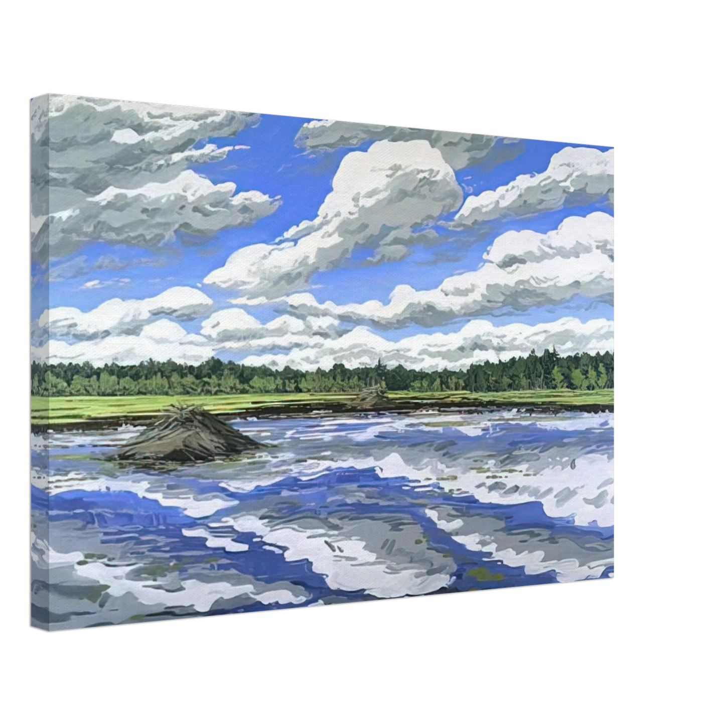 Neil Welliver - Big Flowage - 1979 Canvas - 40x60 cm / 16x24 inches-canvas