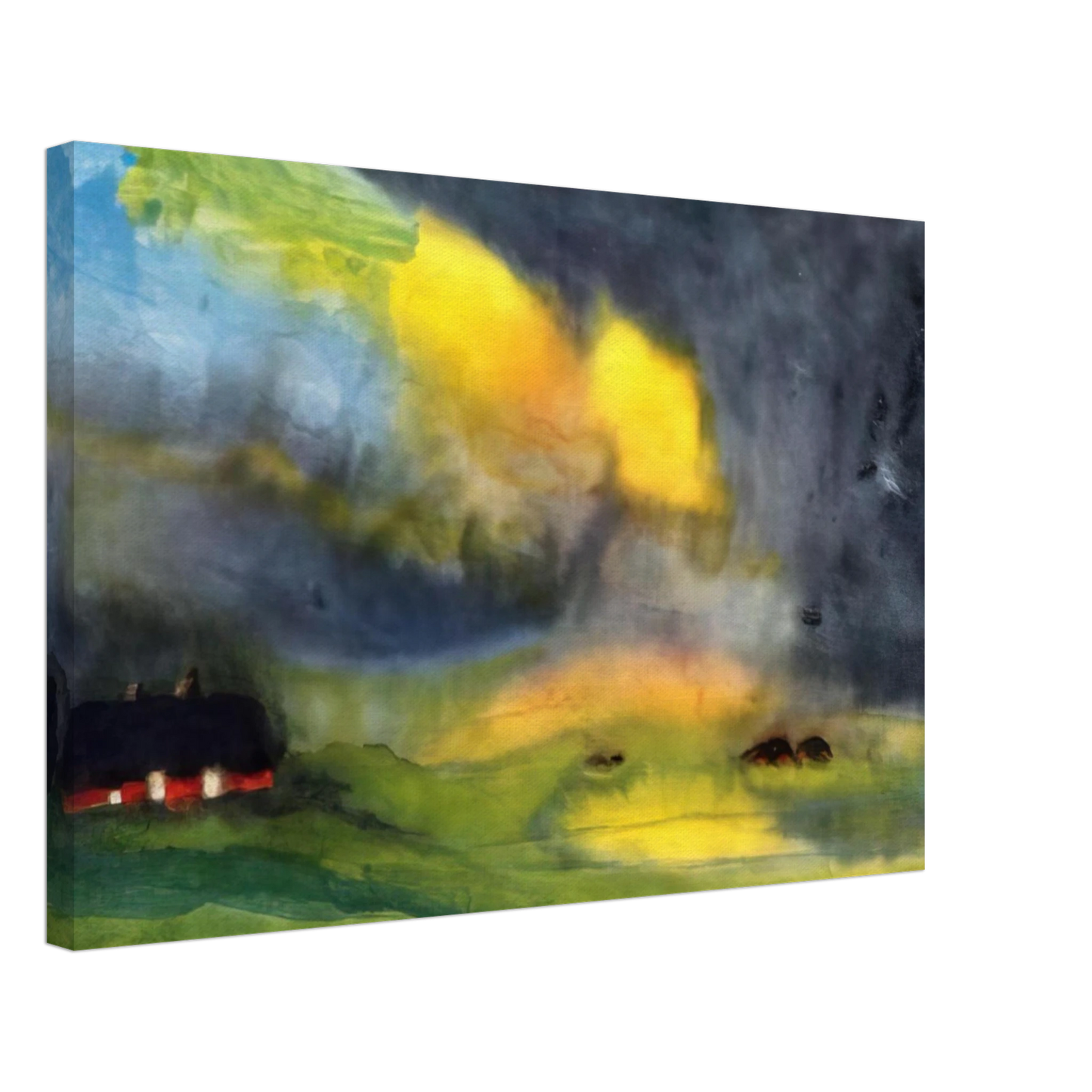 Emil Nolde - Colored sky above the Marais Canvas - 40x60 cm / 16x24 inches-canvas