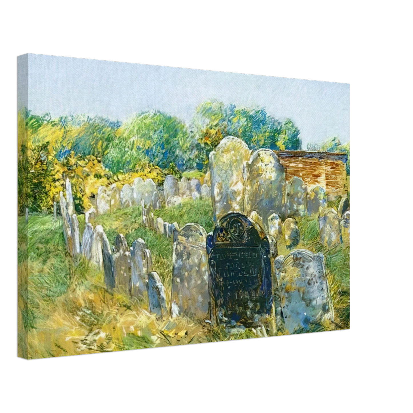 Childe Hassam - Colonial Graveyard at Lexington Canvas - 40x60 cm / 16x24 inches-canvas