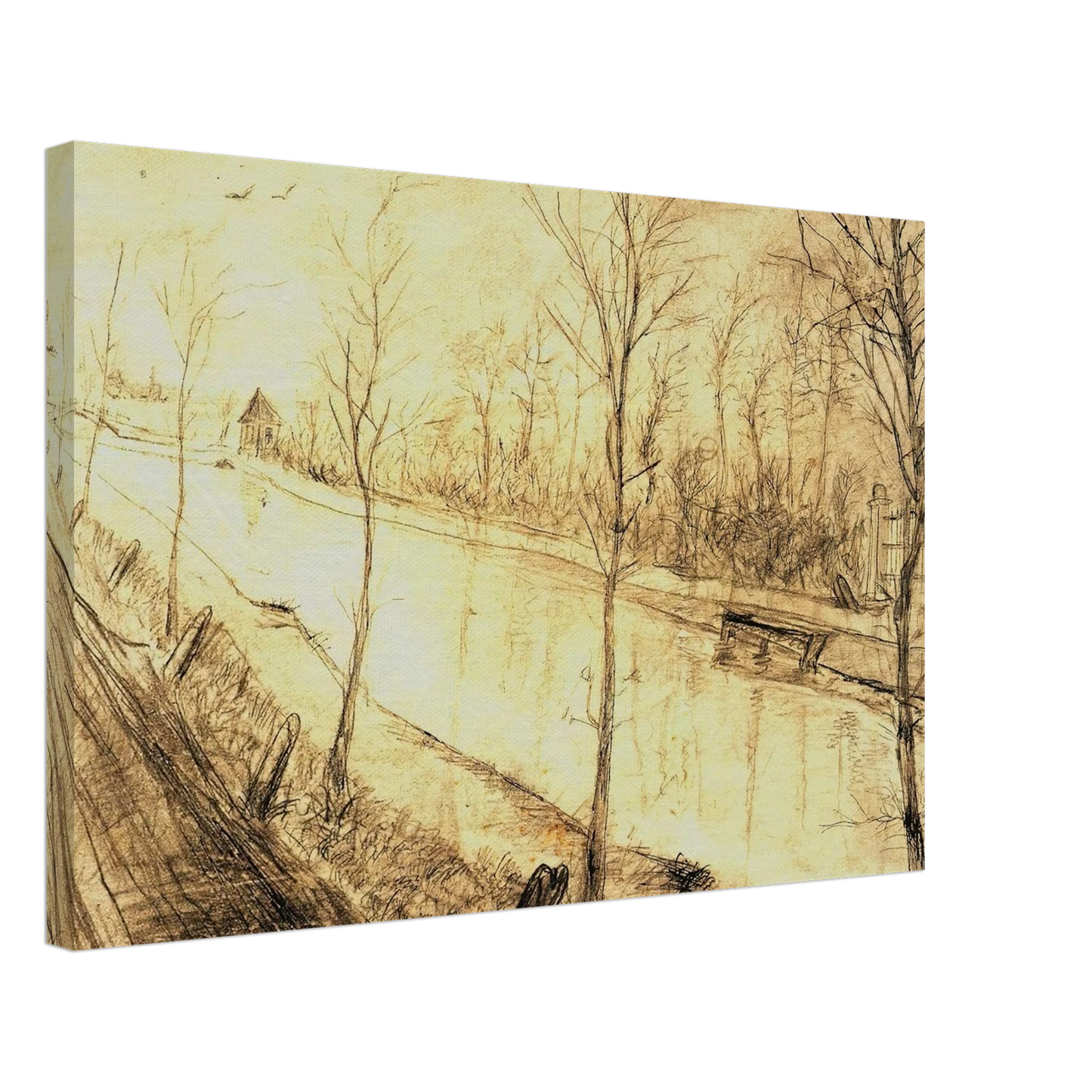 Vincent van Gogh - Canal Canvas - 70x100 cm / 28x40 inches-canvas