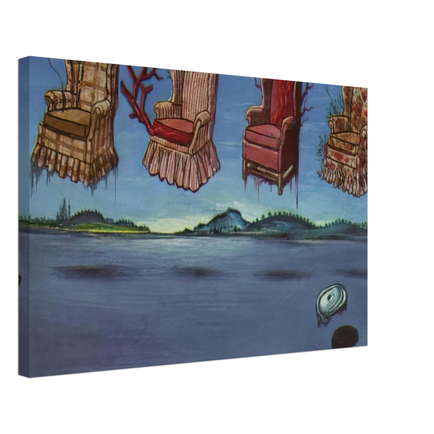 Salvador Dali - FOUR ARMCHAIRS IN THE SKY Canvas - 70x100 cm / 28x40 inches-canvas