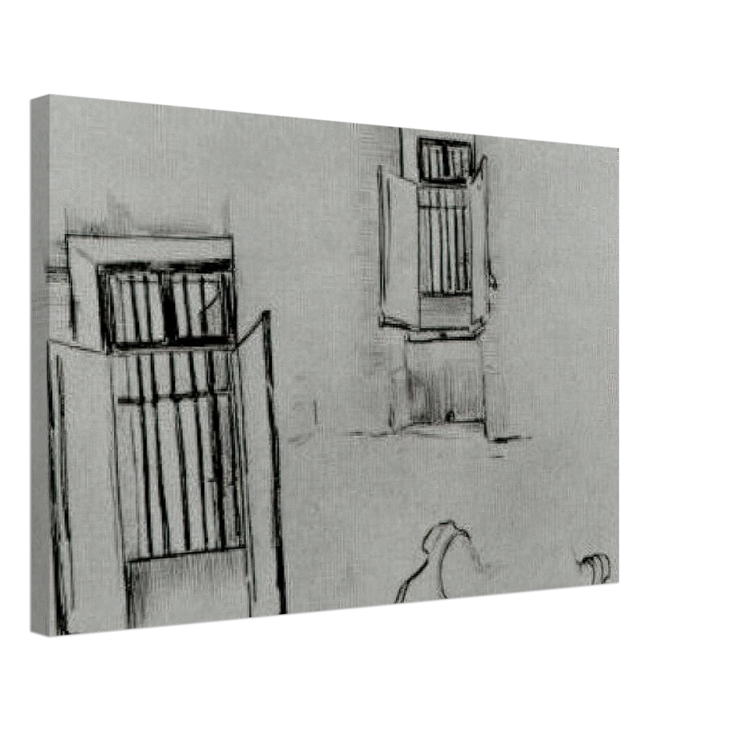 Vincent van Gogh - Barred Windows Canvas - 40x60 cm / 16x24 inches-canvas