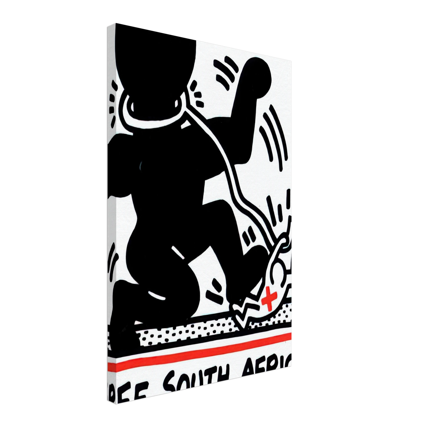 Keith Haring - FREE SOUTH AFRICA 1985 Canvas - 70x100 cm / 28x40 inches-canvas